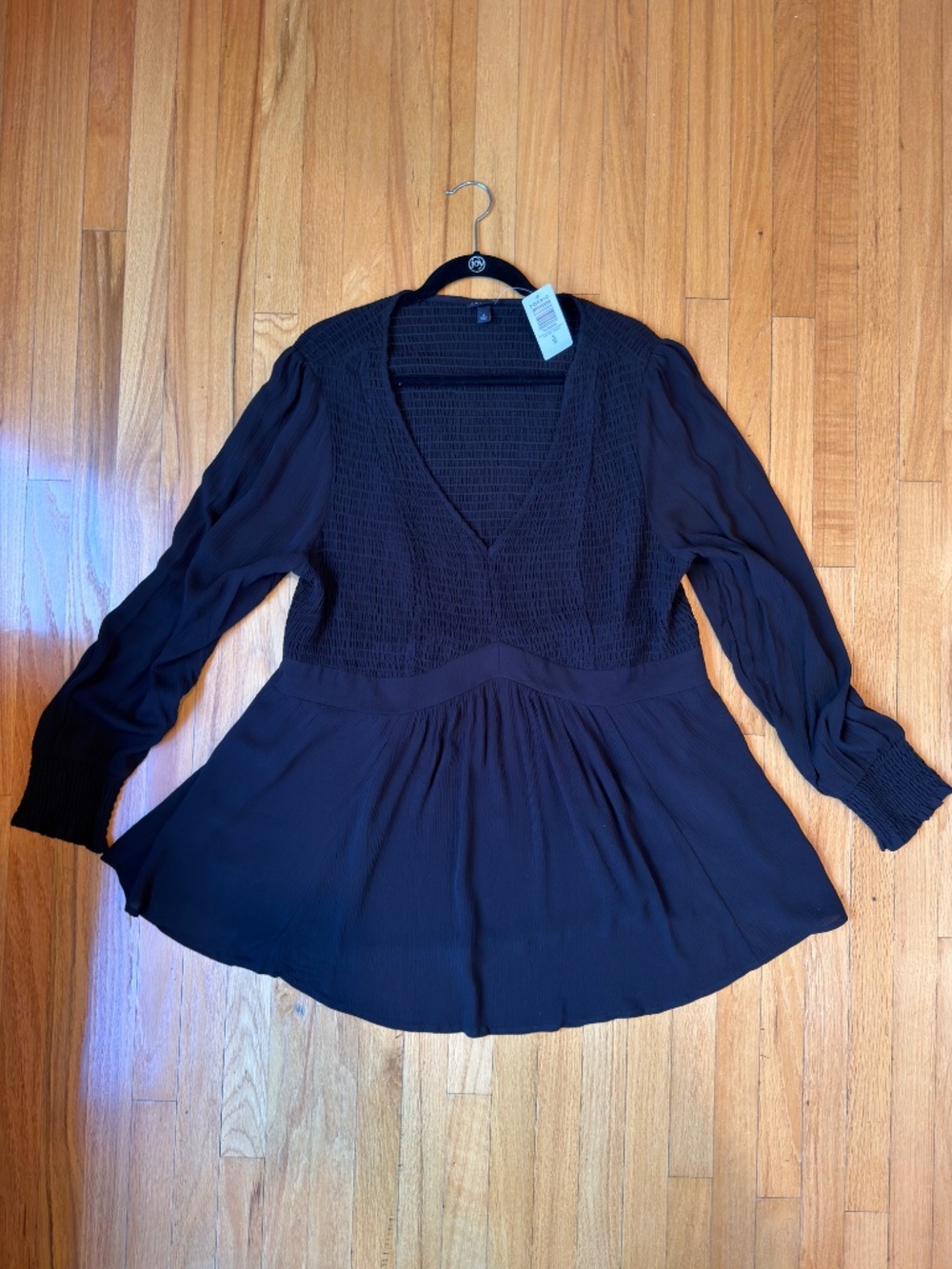 NWT Torrid Black Crinkle Gauze Smocked Babydoll Top 4X 26 - Picture 5 of 12